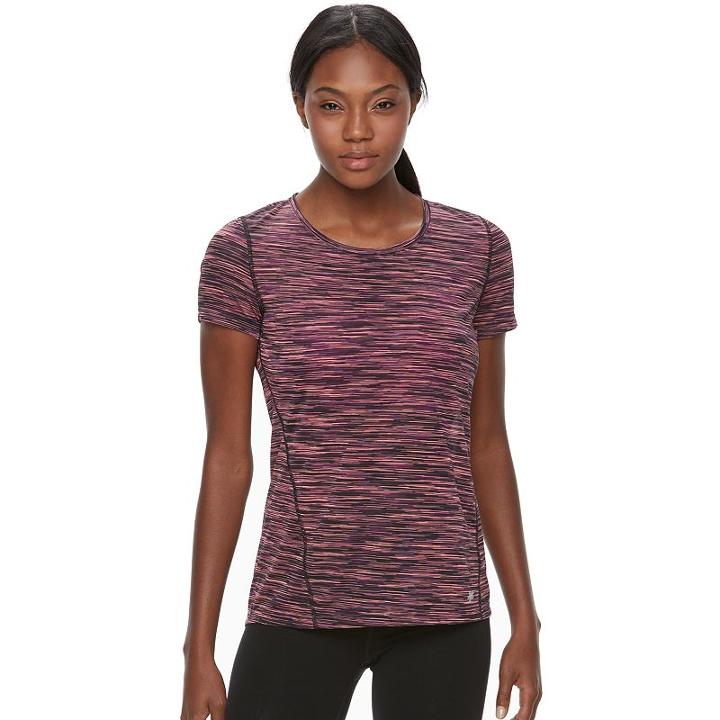 Women's Tek Gear&reg; Space-dyed Performance Tee, Size: Large, Med Purple