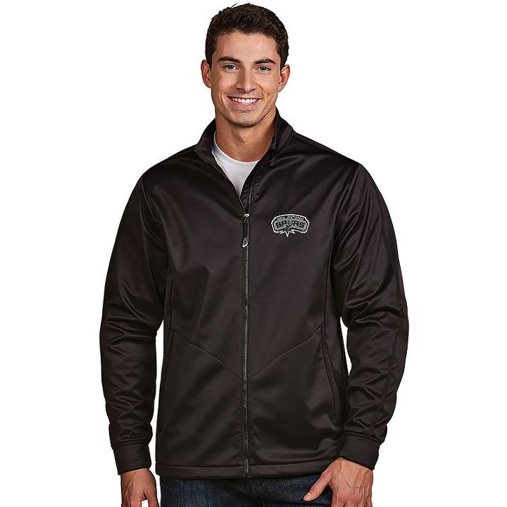 Men's Antigua San Antonio Spurs Golf Jacket, Size: Medium, Grey (charcoal)