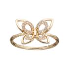 Lc Lauren Conrad Cubic Zirconia Openwork Butterfly Ring, Women's, Size: 7, Gold