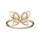 Lc Lauren Conrad Cubic Zirconia Openwork Butterfly Ring, Women's, Size: 7, Gold