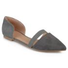 Journee Collection Nita Women's D'orsay Flats, Size: 11, Grey