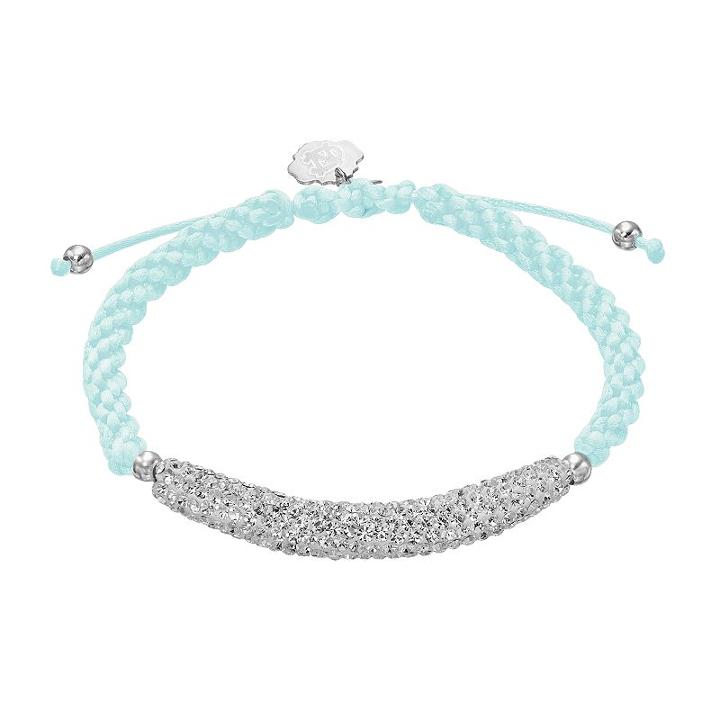 North Carolina Tar Heels Crystal Sterling Silver Bar Link & Team Logo Charm Slipknot Bracelet, Women's, White