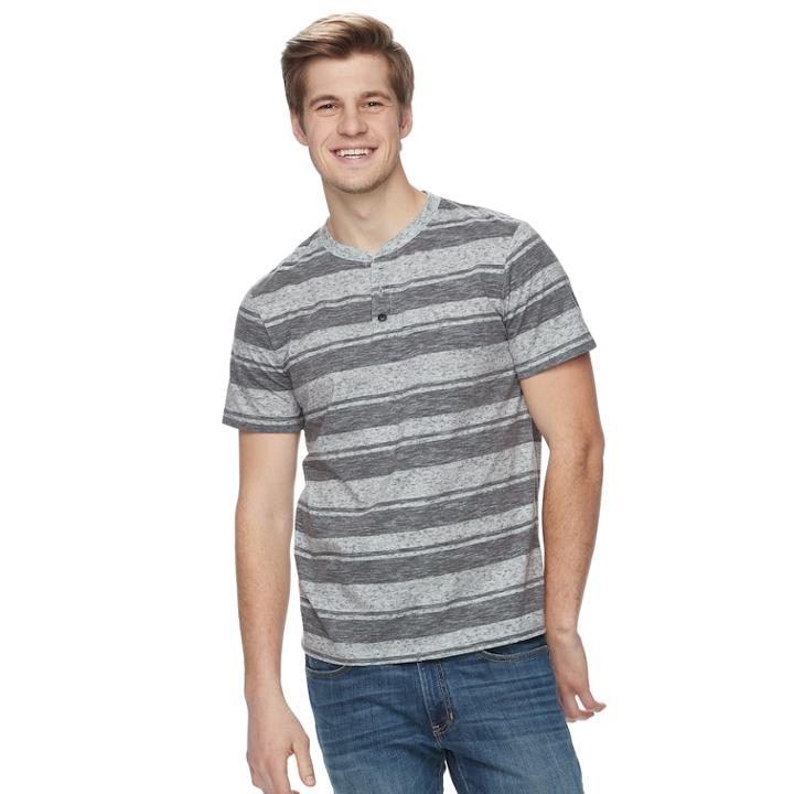 Men's Urban Pipeline&reg; Awesomely Soft Striped Henley, Size: Xl, Grey