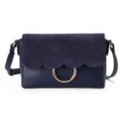 Lc Lauren Conrad Poesie Scalloped Flap Crossbody Bag, Women's, Blue (navy)