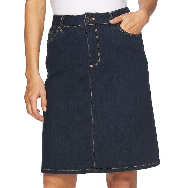Women's Croft & Barrow&reg; Classic Fit Jean Skirt, Size: 12, Dark Blue