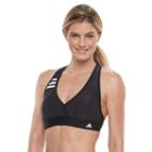 Women's Adidas Light As Heather Surplice Bikini Top, Size: Medium, Black