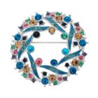 Napier Nickel Free Glass Wreath Pin, Women's, Multicolor