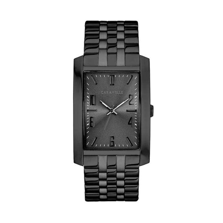 Caravelle Men's Black Ion-plated Stainless Steel Watch - 45a140, Size: Large
