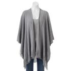 Sonoma Goods For Life&trade; Metallic Stripe Fringed Ruana, Silver