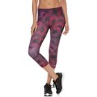 Women's Champion Absolute Smoothtec Printed Capri Workout Tights, Size: Xl, Med Purple