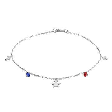 Barefootsies Crystal Star Anklet, Women's, Multicolor
