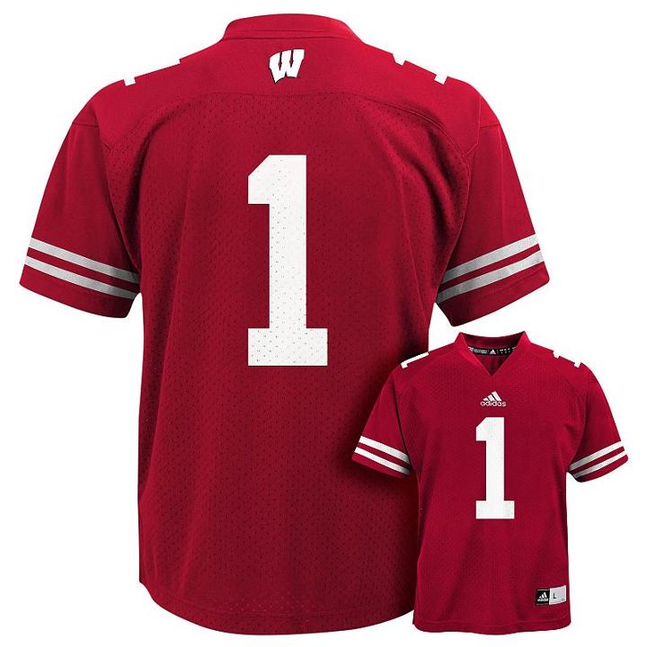 Boys 4-7 Adidas Wisconsin Badgers Replica Football Jersey, Boy's, Size: L(7), Red