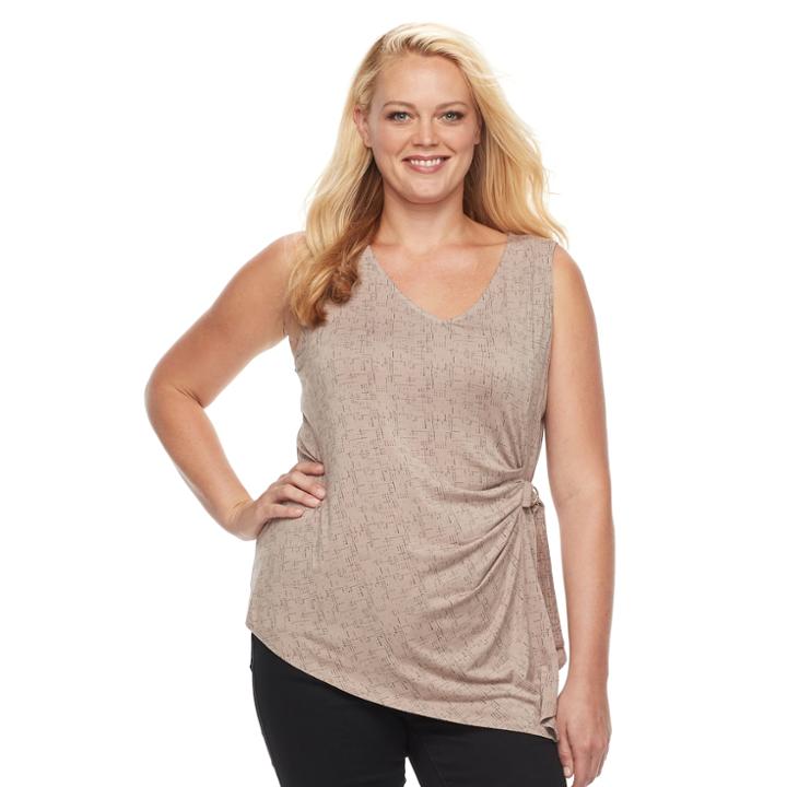 Plus Size Apt. 9&reg; Buckle Pleated Tank, Women's, Size: 1xl, Brown Oth