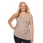 Plus Size Apt. 9&reg; Buckle Pleated Tank, Women's, Size: 1xl, Brown Oth