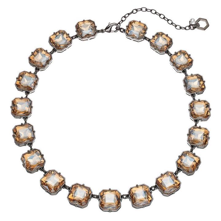 Simply Vera Vera Wang Brown Square Stone Necklace, Women's, Dark Beige