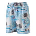 Men's Croft & Barrow&reg; Tropical Microfiber Swim Trunks, Size: Medium, Blue Other