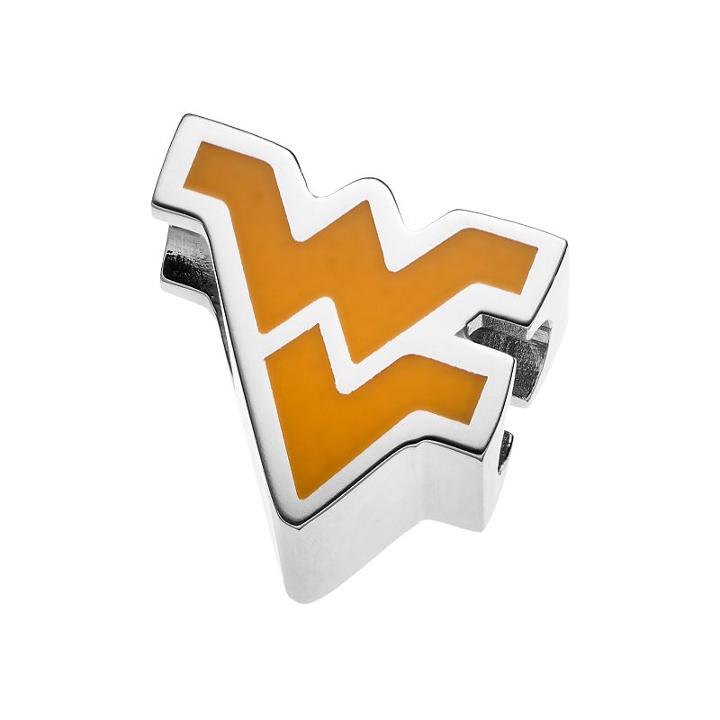 Logoart Sterling Silver West Virginia Mountaineers Bead, Women's, Multicolor