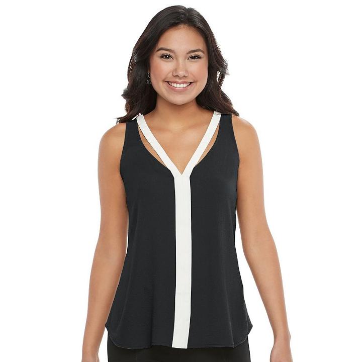 Juniors' Candie's&reg; Contrast Trim Tank, Girl's, Size: Xs, Black