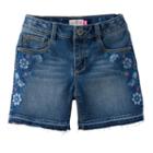 Girls 7-16 So&reg; Splatter Midi Jean Shorts, Girl's, Size: 14, Med Blue