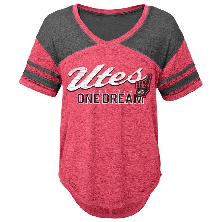 Women's Utah Utes Football Tee, Size: Medium, Dark Red