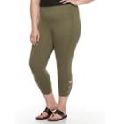 Plus Size French Laundry Cutout Capri Leggings, Women's, Size: 3xl, Green Oth