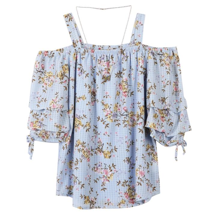 Girls 7-16 Speechless Off-the-shoulder Tunic Top With Necklace, Size: Xl, Med Blue