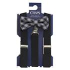 Boys 4-20 Chaps Plaid Bow-tie & Suspenders Set, Black