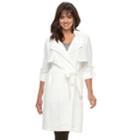 Women's Jennifer Lopez Draped Trench Coat, Size: Large, White