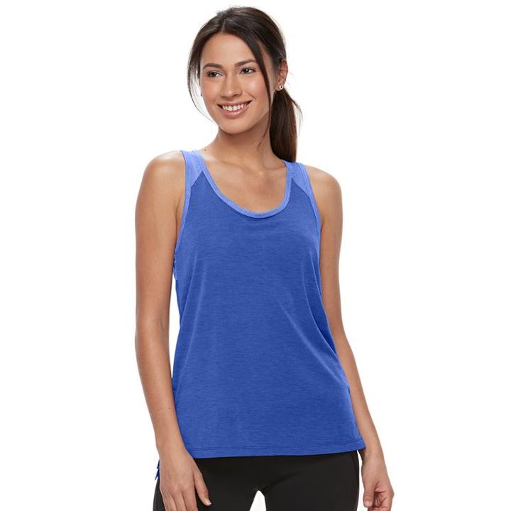 Women's Tek Gear&reg; Dry Tek Layered Keyhole Tank Top, Size: Medium, Blue (navy)