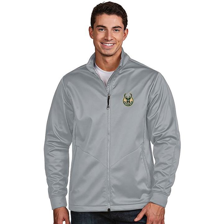 Men's Antigua Milwaukee Bucks Golf Jacket, Size: Small, Grey Other