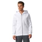 Men's Adidas Essentials Linear Full-zip Fleece Hooded Jacket, Size: Xxl, White
