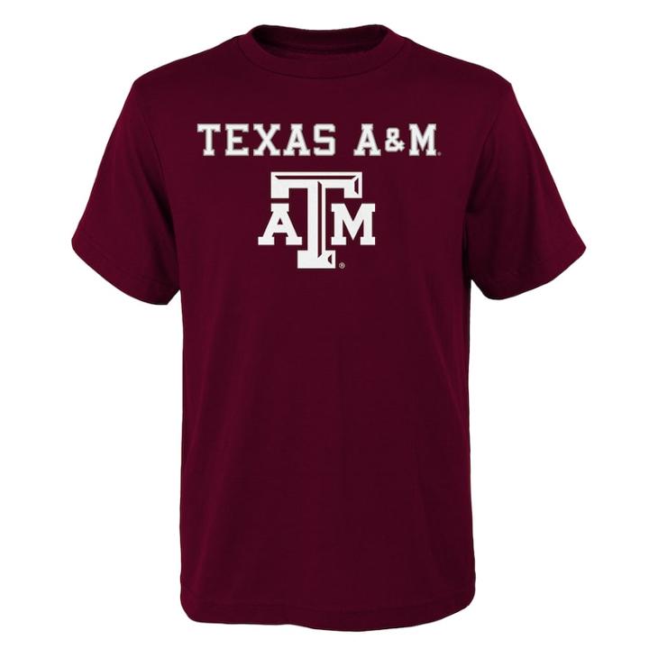 Boys' 4-18 Texas A & M Aggies Goal Line Tee, Size: 6-7, Dark Red