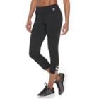 Women's Fila Sport&reg; Cross Hem Capri Leggings, Size: Large, Black