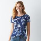Women's Sonoma Goods For Life&trade; Essential Print Tee, Size: Small, Dark Blue