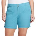 Plus Size Gloria Vanderbilt Maren Twill Shorts, Women's, Size: 16 W, Dark Blue