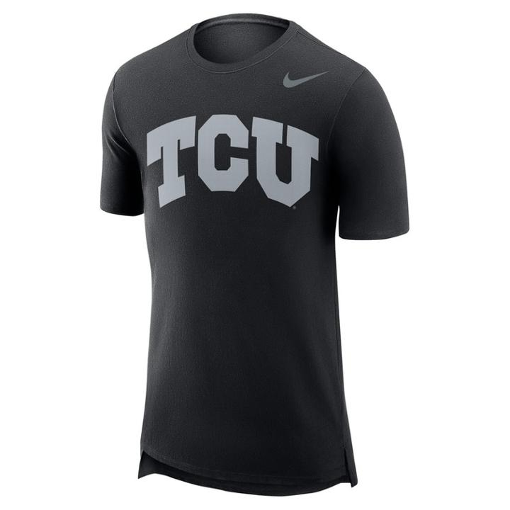 Men's Nike Tcu Horned Frogs Enzyme Droptail Tee, Size: Medium, Black