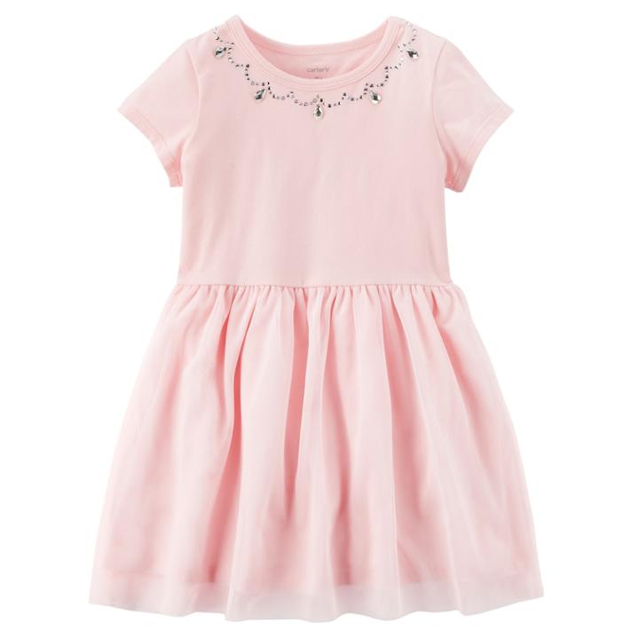 Girls 4-8 Carter's Pink Princess Dress, Size: 7, Light Pink
