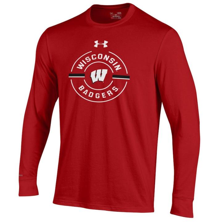 Men's Under Armour Wisconsin Badgers Charged Long-sleeve Tee, Size: Small, Multicolor