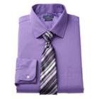 Men's Croft & Barrow&reg; Slim-fit Stretch-collar Dress Shirt And Patterned Tie, Size: L-36/37, Purple