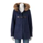 Juniors' Coffee Shop Wool Toggle Faux-fur Jacket, Girl's, Size: Xl, Blue (navy)