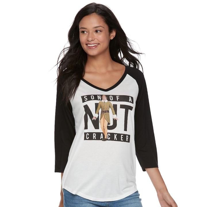 Juniors' Elf Son Of A Nutcracker Graphic Tee, Teens, Size: Medium, Natural