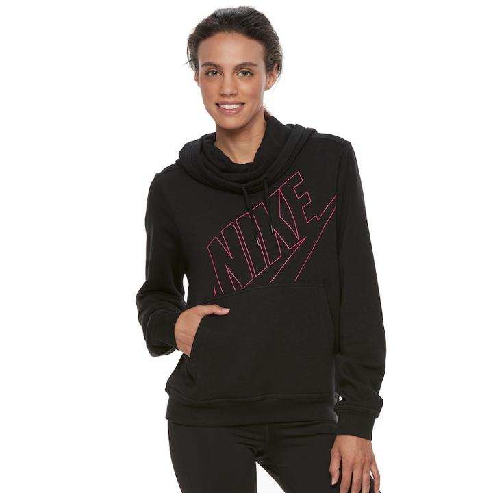 Women's Nike Funnel Neck Running Hoodie, Size: Small, Grey (charcoal)
