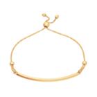 Everlasting Gold 10k Gold Curved Bar Bolo Bracelet, Women's, Size: 9, White