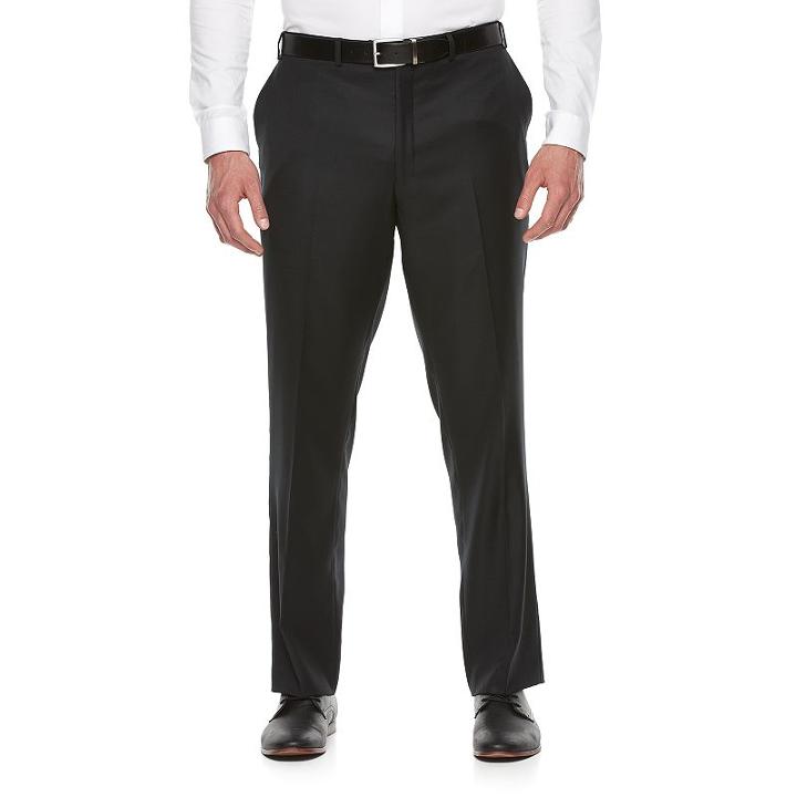 Big & Tall Shaquille O'neal Classic-fit Wool Flat-front Suit Pants, Men's, Size: 38 - Regular, Black