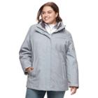 Plus Size Zeroxposur Darlene Hooded 3-in-1 Stretch Systems Jacket, Women's, Size: 3xl, Dark Grey