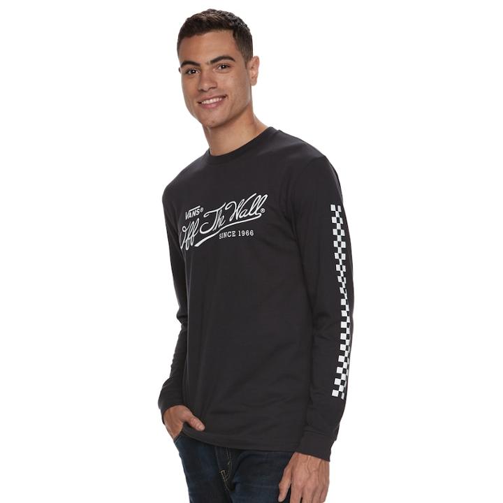 Men's Vans Scripter Tee, Size: Small, Black