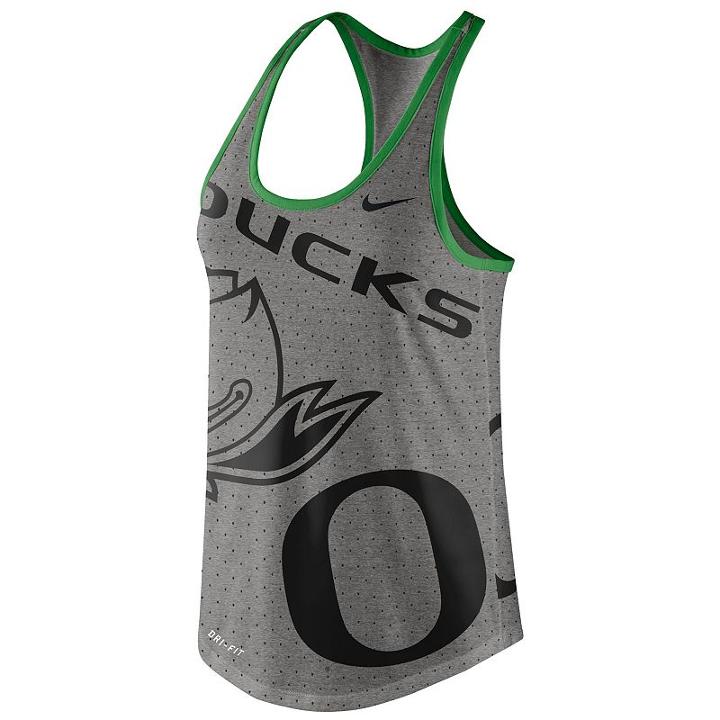 Women's Nike Oregon Ducks Dri-blend Tank, Size: Xl, Dark Grey