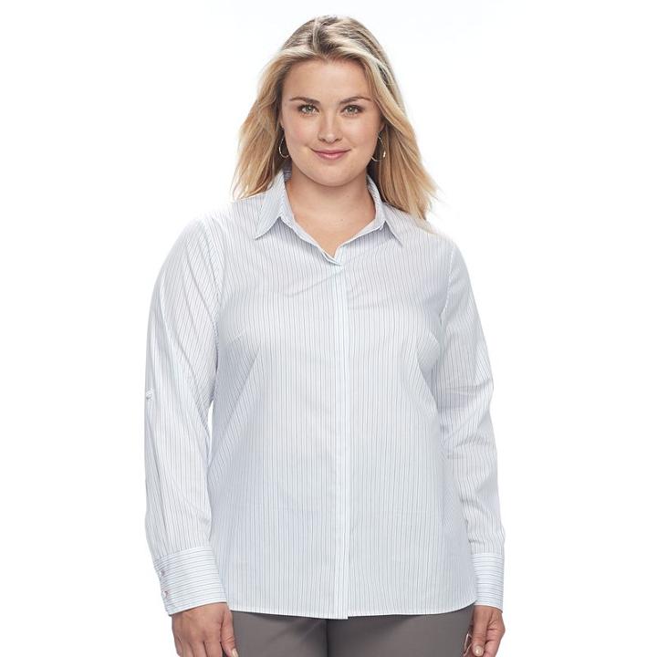 Plus Size Apt. 9&reg; Structured Shirt, Women's, Size: 1xl, Med Blue