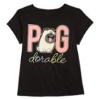 Girls 4-6x The Secret Life Of Pets Mel Pug-dorable Tee, Girl's, Size: 6, Black