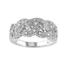 Sterling Silver 1/8-ct. T.w. Diamond Braided Ring, Women's, Size: 9, White